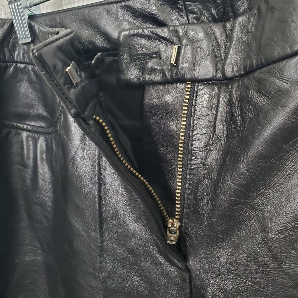 Express Juniors Size 7 8 Pants Leather Flared Vintage Retro Pockets Lined NWT - Picture 7 of 11